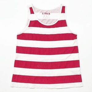 Forever 21 Men red/white striped tank top